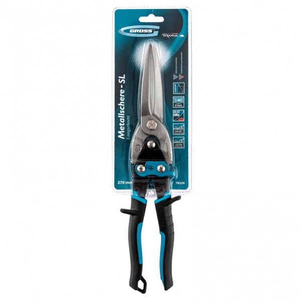 Ножницы по металлу GROSS 270 мм универсальный рез