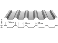Профнастил оцинкованный НС44 1000x6000х0,5мм