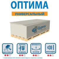 Гипсокартонный лист (ГКЛ) Гипрок (Gyproc) Оптима 2500х1200х12,5мм
