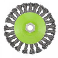 Щетка для УШМ 125 мм, М14 тарелка витая проволока Сибртех