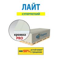Гипсокартонный лист (ГКЛ) Гипрок (Gyproc) Лайт 2500х1200х9,5мм