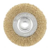 Щетка для УШМ 200 мм, посадка 22,2 мм, плоская, латунированная витая проволока MATRIX