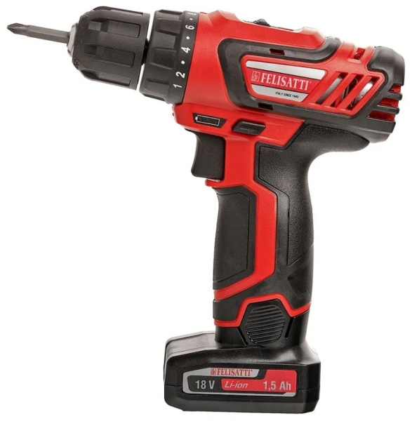 Дрель шуруповёрт аккумуляторная FELISATTI ДА-18ЭР
