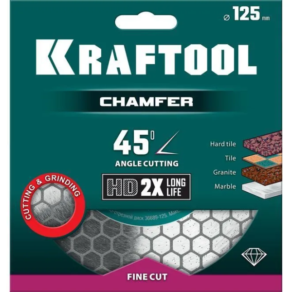 Диск алмазный KRAFTOOL CHAMFER 125x1.6x22,23