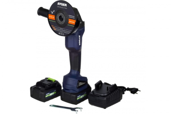 Угловая шлифовальная машина аккумуляторная AYGER 125 мм, AG18BL4